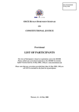 Provisional List of Participants