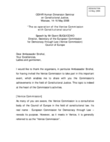 Keynote speech by Mr. Gianni Buquicchio, "The co-operation of the Venice Commission with Constitutional courts"