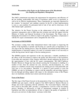 Presentation by Ms. Jasmina Dmitrieva, of the Project on the Enhancement of the Macedonian Law Drafting and Regulatory Management