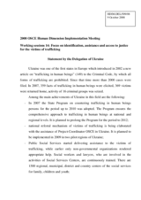 Statement on identification, assistance and access to justice for the victims of trafficking