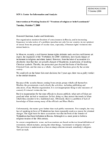 Intervention on freedom of religion