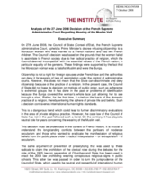 Analysis of the 27 June 2008 Decision of the French Supreme Administrative Court Regarding Wearing of the Muslim Veil
