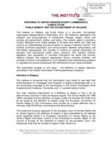 Contribution on 'Public benefit and the advancement of religion'