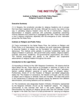 Report: Religious Freedom in Bulgaria