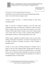 Intervention on religious freedoms