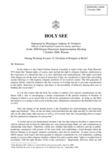 Statement on religious freedom