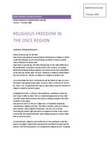 Intervention on 'Religious freedom in the OSCE Region'