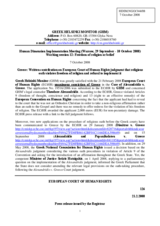 Written contribution on European Court of Human Rights judgment that religious oath violates freedom of religion and refusal to implement it