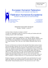 Statement on freedom of religion or belief