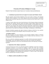 Statement on 'Protection of Freedom of Religion in Georgia'
