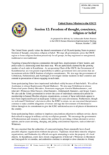 Statement by Ambassador Robert Pearson