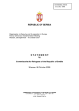 Statement by Commissariat for Refugees of the Republic of Serbia