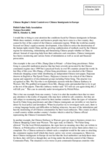 Statement on 'Chinese Regime&rsquo;s Strict Control over Chinese Immigrants in Europe'