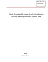 Ethnic Cleansing of Georgians Resulted from Russian Invasion and Occupation since August 8, 2008