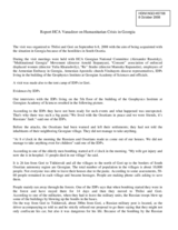 Report of HCA Vanadzor on Humanitarian crisis in Georgia