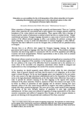 Education as a precondition for the civil integration of the ethnic minorities in Georgia: combating discrimination and intolerance in the educational sphere in line with development of human rights education