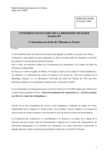 Contribution on human rights education in France