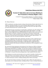 Statement by Mischa Thompson, U.S. Helsinki Commission