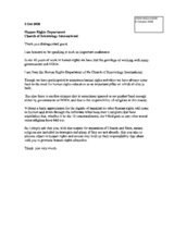 Statement on Religious Role in Huma Rights Education