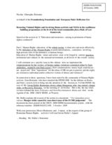 Statement on Restoring Violated Rights and Involving Roma activists and NGOs in the confidence building programmes at the level of the local communities, in a Rule of Law framework.