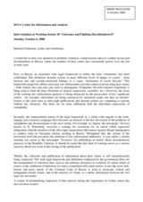 Intervention on racism  and discrimination in Russia