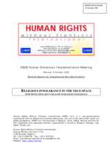Written contribution - 'Religious Intolerance in the OSCE Space'