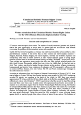 Written submission on 'Racism and xenophobia in Ukraine'