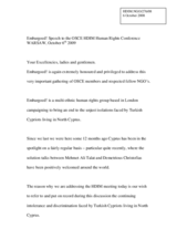 Statement on intolarance and discrimination