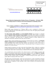 Written contribution on rights groups denouncing Greek prosecutor s racist statement