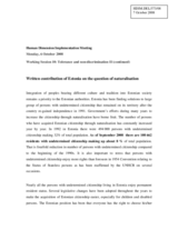 Written contribution of Estonia on the question of naturalisation