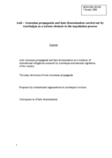 Information to the statement, by Ms.Karine Soudjian from Armenian MFA, on 'Anti - Armenian propaganda and hate dissemination carried out by Azerbaijan as a serious obstacle to the negotiation process'