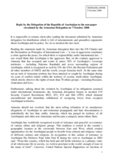 Reply by the Delegation of the Republic of Azerbaijan to the non-paper circulated by the Armenian Delegation on 7 October 2008