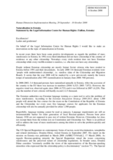 Intervention on naturalization in Estonia