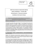 Written contribution on the Council of Europe activities in favour of democratic  participation