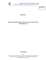 Report on Human Rights Situation in Post-election Lori Region