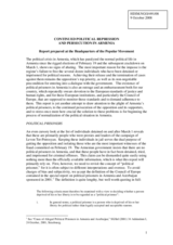 Report on the political prisoners in Armenia