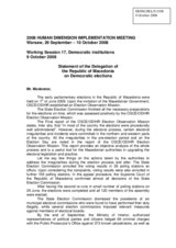 Statement on elections