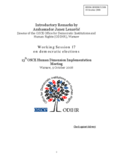 Working Session 17: Democratic Institutions, Human Dimension Implementation Meeting Working Session 17: Democratic Institutions, Human Dimension Implementation Meeting