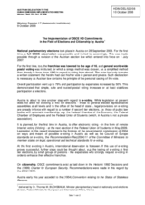 Contribution on The Implementation of OSCE HD Commitments in the Field of Elections and Citizenship by Austria