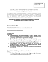 Compilation of written recommendations: Working Sessions 6-9