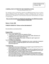 Compilation of written recommendations covering Working Sessions 10-11