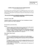 Compilation of written recommendations covering Working Sessions 14-15
