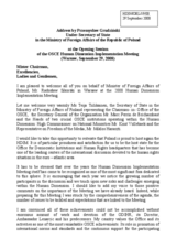 Address by Przemyslaw Grudzinski, Under-Secretary of State in the Ministry of Foreign Affairs of the Republic of Poland