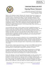 Statement by Ambassador Robert Pearson