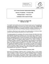 Written contribution on "The Council of Europe and the Rule of Law"