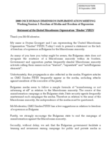 Statement on the lack of freedom of expression in Bulgaria for the Macedonian minority