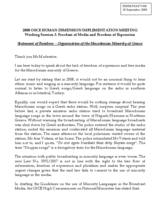 Statement on the lack of freedom of expression and free media for the Macedonian minority of Greece