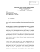 Statement on Freedom of Association of Western Thrace Turks