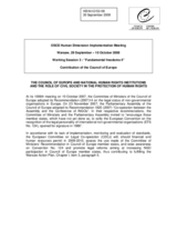 Contribution on the Council of Europe and national human rights institutions