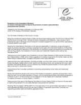 Declaration of the Committee of Ministers on the Council of Europe action to improve the protection of human rights defenders and promote their activities